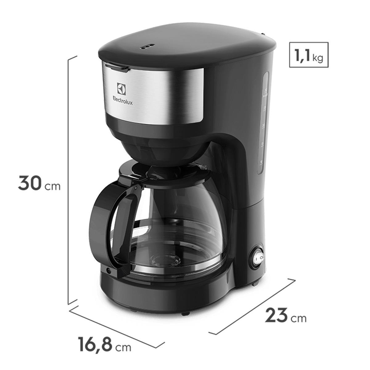 Cafetera Eléctrica Electrolux Inox Ecm20 1,2l Color Negro